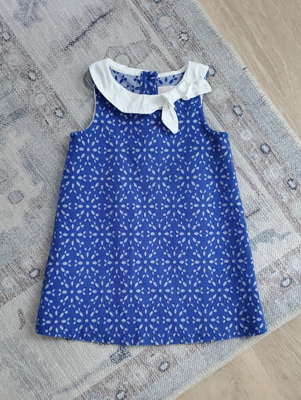 Janie and Jack Toddler Girls Blue White Floral Dress Sz2T